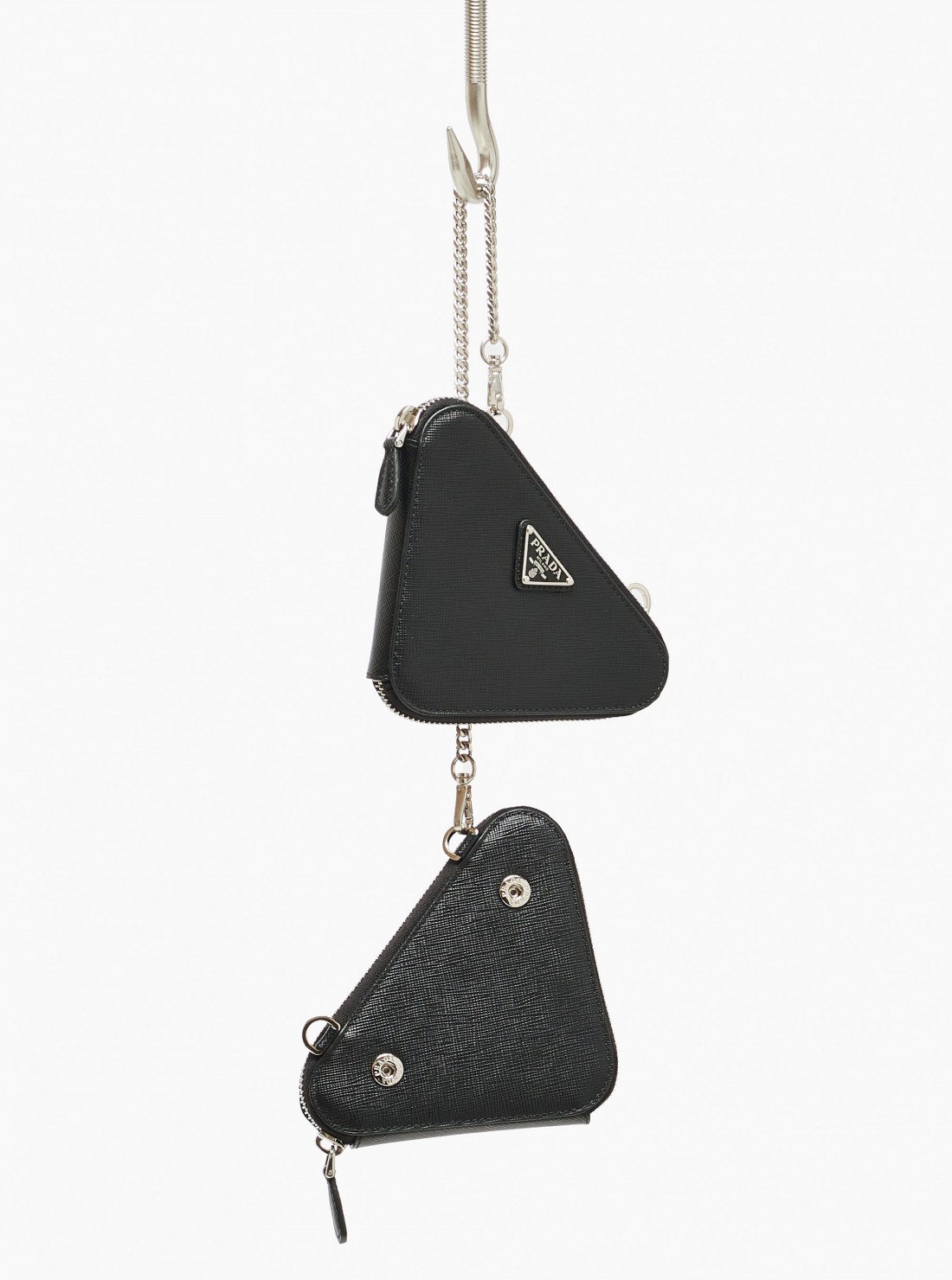 Prada Saffiano Leather Mini Pouch in Metallic