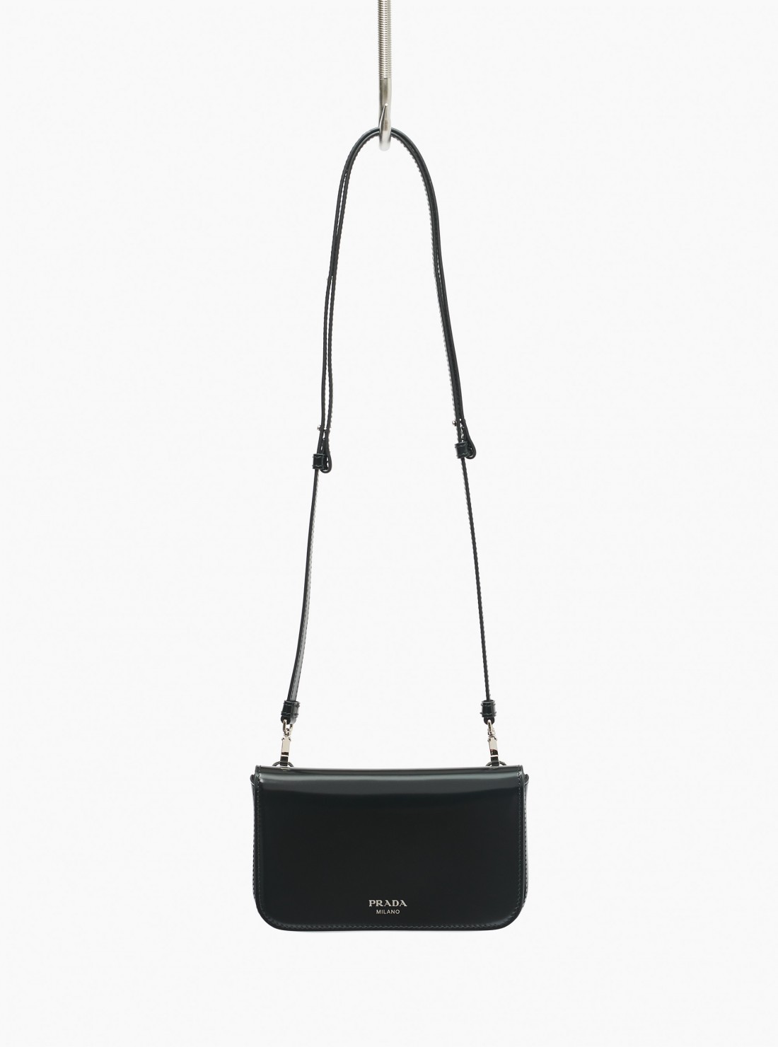Shop Prada Brushed Leather Mini-Bag With Shoulder Strap