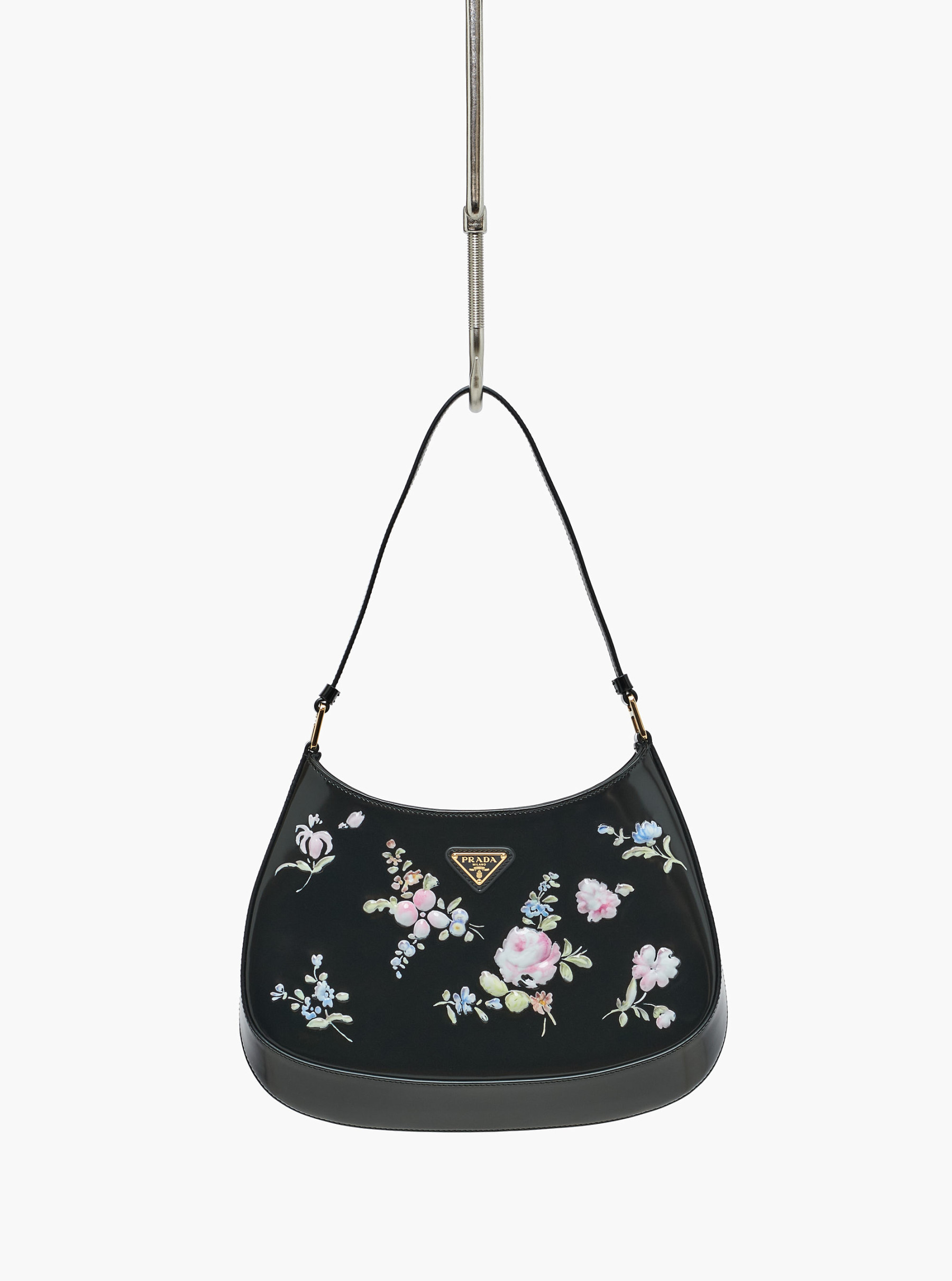 Cleo printed brushed leather shoulder bag